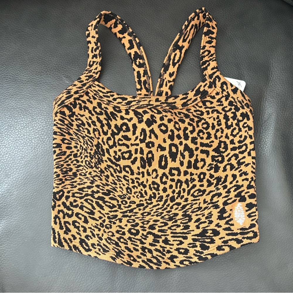 Free People Movement All Clear Leopard Cami Sz M/L NWT